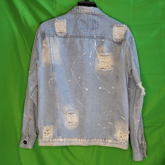Rolling Paper distressed  denim jacket size. - Picture 3 of 11